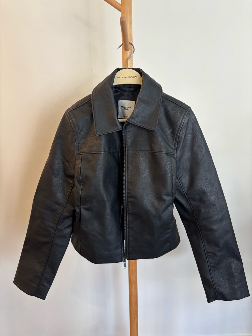 Abercrombie & Fitch Black Vegan Leather Jacket
